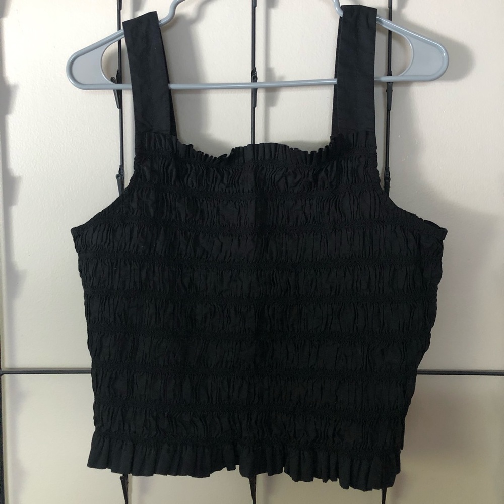 Everlane Black Square Neck Crop Tank